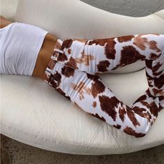 Nwt. Very Comfortable Fit. Trendy White Bottoms For Fall, White Fitted Bottoms For Fall, Cow Print Pants, Bootcut Pants, Print Pants, Printed Jeans, Baby Boots, Black Women Fashion, Fall Fashion Outfits