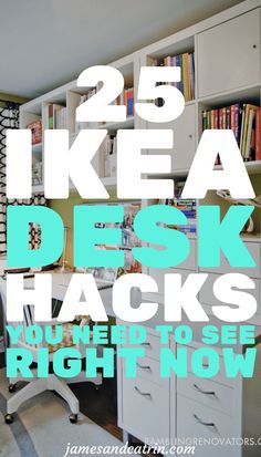 the words 25 ikea desk hacks you need to see right now in white