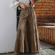 Outfit Pantalon, Trousers Women Wide Leg, Summer Pants Women, Trouser Pants Women, Summer Pants, Pants Casual, Ankle Length Pants, Komplette Outfits, Casual Streetwear