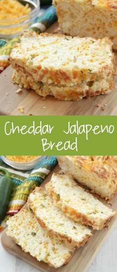 cheddar jalapeno bread on a cutting board