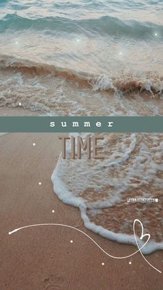 the words summer time written in sand and water