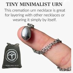 "A dainty, little, stainless steel tear urn necklace. This cremation urn is great for layering with other necklaces or wearing it simply by itself. It has a small container and will hold just a pinch of ashes.  This cremation urn necklace comes with an 18\" stainless steel, link chain and a small funnel kit.  The entire tear is NOT HOLLOW. The hole where the tiny screw is goes down a little deeper and will hold just a pinch of ashes.  🌀🌕 PLEASE READ 🌕🌀 This pendant has a screw back. After fi Unique Sympathy Gifts, Memorial Jewelry Ashes, Small Container, Cremation Necklaces, Pet Memorial Jewelry, Urn Pendant, Small Urns, Urn Jewelry, Urn Necklace