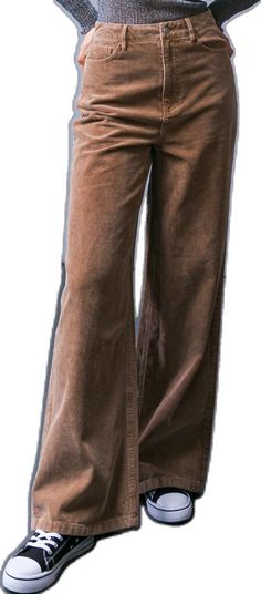 Wide Leg Corduroy Pants With Relaxed Fit, Corduroy Wide Leg Jeans With Pockets, Fall Corduroy Wide Leg Pants With Pockets, Brown Full Length Corduroy Pants, Trendy Wide Leg Corduroy Bottoms, Wide Leg Corduroy Pants With Pockets, Corduroy Wide Leg Pants With Pockets, Trendy Brown Corduroy Pants, Casual Wide Leg Velvet Pants