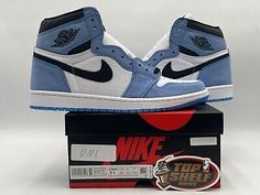 ad eBay - 

Elevate your sneaker game with these authentic, rare Air Jordan 1 Retro High OG University Blue in size 11 from 2021. This iconic silhouette features a high top shoe shaft style with a blue colorway that's perfect for any style-conscious man. The Air Jordan 1 is a timeless classic that's perfect for athletic and casual wear alike. These shoes are perfect for Jordan enthusiasts who want to add some style to their wardrobe.


New with original box


Size 11


100% authentic 


Any… Light Blue High-top Sneakers With Boost Midsole For Streetwear, Blue High-top Sneakers With Contrast Sole For Streetwear, Light Blue Lace-up High-top Sneakers For Streetwear, Light Blue Mid-top Sneakers For Streetwear, Jordan High-top Shoes With Gum Sole For Streetwear, Light Blue High-top Basketball Shoes For Streetwear, Light Blue Basketball Shoes For Streetwear, Light Blue High-top Sneakers With Rubber Sole, Light Blue High-top Custom Sneakers With Abzorb Midsole