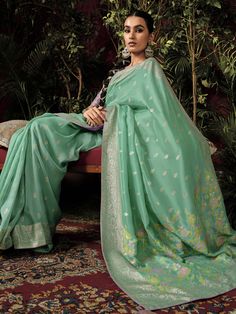 Introducing our exquisite "pretty teal green zari weaving silk festival wear saree with blouse" - the perfect outfit to make a statement at any festive occasion. This stunning teal-green silk saree features intricate sequin and embroidered work that adds a touch of elegance and charm to your look. Paired with a pink silk blouse with zari weaving work, this saree set is sure to turn heads wherever you go.
The 5.50-meter saree and unstitched blouse material allow for customization and a perfect fi Engagement Gown, Lehenga Crop Top, Lehenga Choli Wedding, Party Wear Lehenga Choli, Reception Gown, Bollywood Lehenga, Saree Gown, Party Wear Lehenga, Bridal Lehenga Choli