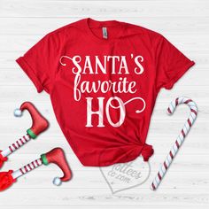 santa's favorite ho shirt Funny Christmas Pre-shrunk Tops, Santas Favorite Ho Shirt, Christmas Cotton T-shirt With Funny Print, Cheap Christmas T-shirt With Funny Print, Funny Christmas T-shirt With Short Sleeves, Santas Favorite Ho, Christmas Party Shirt, Funny Christmas Tshirts, Christmas Party Shirts