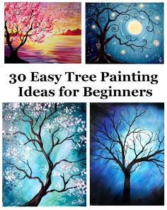 four easy tree painting ideas for beginners