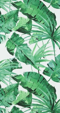 green leaves on white background for wallpaper or fabric design with watercolor painting effect