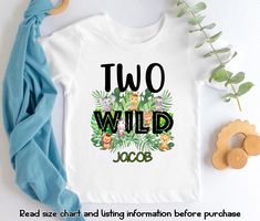 "Two wild safari animals birthday shirt*jungle zoo 2nd second birthday safari shirt* two wild birthday boy*two wild shirt* 2nd birthday 7-40 This listing is for a birthday shirt or family member birthday shirt. Please read all the information before placing an order. How to order (A single or multiple shirts) 1- Select size from the 1st drop down menu. 2- From the second drop down menu select who the shirt is for: \"mommy\", \"daddy\", \"birthday girl\" etc. 3. If purchasing a birthday BOY shirt Two Wild Birthday, Safari Animals Birthday, Birthday Boy Shirt, Two Wild, Animals Birthday, Safari Shirt, Wild Safari, Birthday Kids, Birthday Boy Shirts