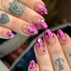 Galactic Glam, Nails Purple, Spring Nail Designs, Gelish Nails, Brighter Days, Gem Nails, Kawaii Nails, Spring Nail, Dream Nails