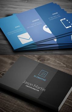 two sided business card mock up on top of each other with different colors and shapes