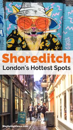 the cover of shoreditch london's hotest spots with an image of a rat in a hat