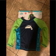 Brand New With Tags Boys Sun Shirt/Rash Guard. Sz M 2-4 Yrs. Spf 50. Cute Blue/Green Color W/Design. Toddler Rash, Long Sleeve Swim, Long Sleeve Rashguard, Swim Sets, Swim Shirts, Boys Swim, Blue Swimsuit, Swimsuit Set, Toddler Boy Outfits