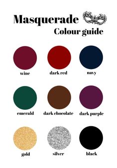 the color guide for masquerade