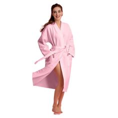 Eider & Ivory™ Women's Long Waffle Bathrobe | Soft, Lightweight, and Luxurious Kimono Robe for Women. Soft, lightweight, and luxurious: This waffle bathrobe is made from 100% cotton, so it's soft and absorbent, yet lightweight and breathable. It's perfect for wrapping yourself in after a long day or for lounging around the house. Kimono style: This bathrobe has a classic kimono style with a wide sash belt. Features: Long length for extra coverage, Waffle weave construction for softness and absor Long Robes, Robe For Women, Bath Robes, Mode Kimono, Sash Belt, Bridal Robes, Kimono Style, Waffle Weave, Kimono Fashion