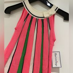 Nwt Hartstrings Girls Swing Sweater Dress Colors: Pink, Green, White Bow At Neckline Brand New All Tags Attached. Cute Stylish Dress! Preppy Pink School Dress, Preppy Pink Sleeveless Dress, Girl Swinging, Girls Sweater Dress, Dress Colors, Girls Sweater, White Bow, Kids' Dresses, Stylish Dresses