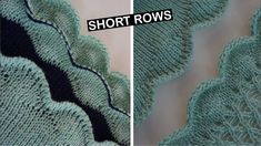 two pictures side by side with the same pattern on them, and one showing how to crochet short rows