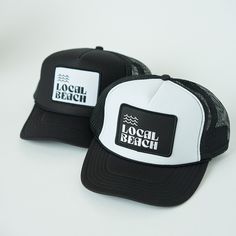 Local Beach Icon Trucker Beach days are the best days! This his or hers trucker is part of our Icon Collection. His or Hers and perfect for your next day in the sun. So light, medium profile and a perfect addition to your growing hat collection. This patch is sewn on for extra durability. 5 Panel Foam Mesh Back Trucker, High Rise, Pro Style Adult Sizing 100% Poly Foam Front, 100% Nylon Back Summer Trucker Hat With Flat Brim, Trendy Trucker Hat With Curved Bill For Beach, Summer Snapback Trucker Hat With Upf 50+, Trendy Curved Bill Trucker Hat For Beach, Flat Brim Trucker Hat For Summer Outdoor, Summer Lightweight Snapback Trucker Hat, Lightweight Snapback Trucker Hat For Summer, Lightweight Summer Trucker Cap, Lightweight Summer Trucker Hat