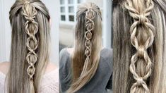 Rope Braid Updo, Link Ponytail, Lattice Braid, Rope Braid Hairstyles, Neat Hairstyles, Braids And Twist, Chain Braids, Rope Braid Tutorials, Empire Larp