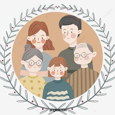 an image of a family in a laurel frame