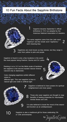 10 Fun Facts, Blue Sapphire Jewelry, Natural Philosophy, Sapphire Birthstone, Rings Sapphire, Jewelry Education, Crystal Healing Stones