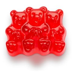 red gummy bears with faces on them