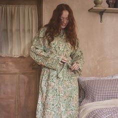 May Morris, Piglet In Bed, Dorothy Draper, Linen Robe, Wallpaper Interior Design, Belt Tie, European Linens, Sleepwear Robe, Short Pajama Set