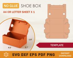 an orange shoe box with four holes on the front and one in the back, is shown