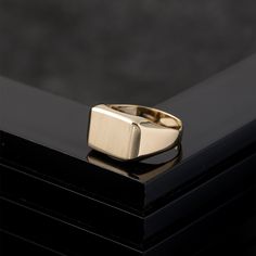 Men's Gold Rectangle Signet Ring / 14k Gold Engraved Signet Ring For Men / Available in Yellow Gold, Rose Gold and White Gold / Men Jewelry It is possible to wear this ring on your ring finger or little finger.  FREE EXPRESS INTERNATIONAL SHIPPING! SHIPPING NEXT DAY! PRODUCT DETAILS * 14K REAL GOLD ( it has a 14K or 585 stamp on item.) All of my items are 14k real gold. I don't use any gold filled or gold plated materials.  * All of my items are brand new and shipped with a gift box.  * The package includes a gold certificate. * Gold Color Options; Yellow Gold, White Gold, Rose Gold * Face Measurement: 11.00 x 17.50 mm Estimated shipping times for some destinations are below; * EU: 1-2 business days * USA East Coast: 1-2 business days * USA West Coast: 2-3 business days * Canada: 2-3 busin Classic Rectangular Signet Ring With Polished Edges, Classic Rectangular Signet Ring Stamped 14k, Modern Rectangular Signet Ring For Promise, Modern Rectangular Signet Promise Ring, Classic Signet Ring With Polished Edges As A Gift, Classic Signet Ring With Polished Edges For Gift, Formal Rectangular Signet Ring With Polished Finish, Classic Rectangular Signet Ring For Formal Occasions, Classic Rectangular Rings With Polished Edges