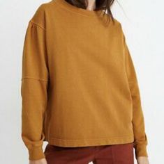 100% Cotton Garment Dyed Madewell Top, Orange Brown, Brown Orange, Madewell, Thread, Dye, Womens Tops, Sweatshirts Hoodie, Orange