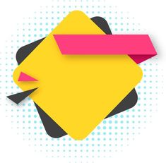 an image of a yellow and pink arrow with half - circle pattern on the background