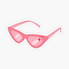 a pair of pink sunglasses sticker on a white background with the word's name