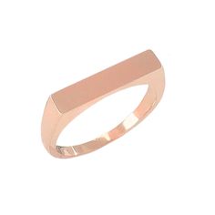 "This rectangular shaped traditional signet style ring is composed of 14K solid gold & can be finished with any name, word, initials, Roman numerals or monogram initials desired. This ring is entirely solid (NOT hollowed out on the inside) making is also possible for gemstone setting. NOTE: Please indicate the font style for engraving desired in the 'Note to Seller' section upon checkout. We will also gladly send a mock-up rendering of the engraving prior to purchasing the item by kindly sen Rose Gold Stackable Open Signet Ring, Stackable Rose Gold Open Signet Ring, Stackable Open Signet Ring In Rose Gold, Stackable Open Rose Gold Signet Ring, Minimalist Rectangular Engraved Ring For Formal Occasions, Minimalist Engraved Rectangular Ring For Formal Occasions, Rose Gold Rectangular Jewelry With Polished Finish, Rose Gold Rectangular Polished Jewelry, 14k Gold Signet Ring With Polished Edges As Gift