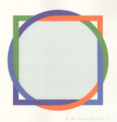 an image of a circle that is colored with different colors and shapes in the middle