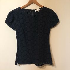 Never Worn But Washed. Xs. Excellent Condition. Puff Sleeves. Perfect Spring/Summer Top Navy Short Sleeve Blouse For Summer, Blue Calvin Klein Cotton Tops, Calvin Klein Blue Cotton Tops, Navy Fitted Top For Summer, Navy Fitted Tops For Summer, Spring Calvin Klein Cotton Tops, Calvin Klein Cotton Spring Tops, Calvin Klein Cotton Tops For Spring, Calvin Klein Short Sleeve Spring Top