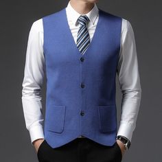 Men Wool Cashmere Blend Waistcoat Gilet Vest Jumper Sweater Slim Suit Blazer Blue Please note this is in Asian sizing, smaller than western size e.g. UK, US, AU. Please check the measurements carefully before making a purchase. Please allow 2-4cm discrepancy due to different measurement method. If you are not sure which size to buy, please provide height and weight, we will recommend a suitable size. For your convenience that we converted the Asian sizes to UK sizes, but Asian sizes tend to run Vest Jumper, Cardigan Vest Sleeveless, Solid Color Hair, Velvet Cardigan, Sleeveless Sweater Vest, Slim Suit, Cardigan Casual, Solid Sweaters, Vest Designs