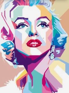 marilyn monroe pop art portrait with multicolored background