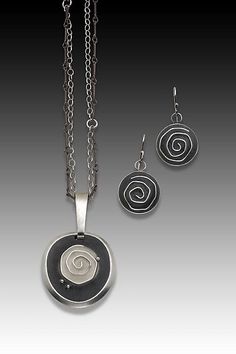 Single Carved Rose Jewelry by Eileen Sutton (Silver & Resin Jewelry) Modern Silver Spiral Jewelry, Spiral Sterling Silver Jewelry With Oxidized Finish, Modern Spiral White Gold Jewelry, Modern White Gold Spiral Jewelry, Minimalist Spiral Silver Jewelry, Modern Nickel-free Spiral Jewelry, Modern Spiral Metal Jewelry, Spiral Hand Forged Sterling Silver Jewelry, Contemporary Sterling Silver Jewelry With Oxidized Finish