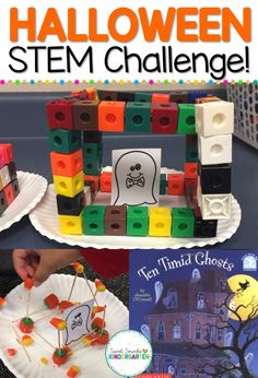 Halloween STEM Freebie! Halloween In Kindergarten Classroom, Halloween Year 1 Activities, Stream Activities For Kindergarten, Halloween Snack Classroom, Halloween Rotation Activities, Halloween Party Kindergarten Activities, Halloween Stem Activities Kindergarten, Halloween Stem First Grade, October Bulletin Board Ideas 3rd Grade