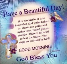 an image of a good morning card with flowers and a cross on the back ground