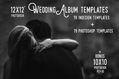 wedding album templates for photoshopped with black and white background, two people hugging each other