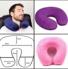 the neck pillow has been made to look like it's in different colors and sizes