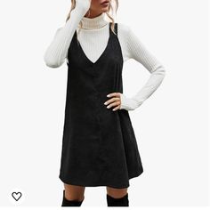 100 Percent Polyester. Machine Wash. Pull On Overall Dress V Neck, Black V Neck Overall Dress, Black Pinafore Mini Dress, Black Denim Pinafore Dress, Cotton Knee-length Pinafore Dress With Pockets, Non-stretch Mini Length Denim Dress With Pockets, Corduroy Pinafore, 100 Percent, Overalls