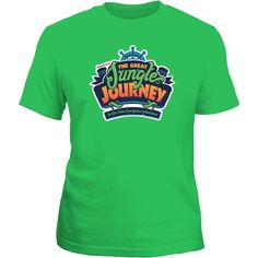 the great jungle journey logo on a green t - shirt