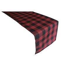 a red and black checkered tablecloth on a white background with room for text