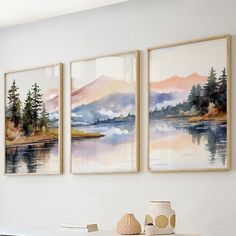 Set of 3 mountain prints is a great addition to the interior of an apartment, hotel, restaurant, office, etc. Modern abstract mountain landscape print set is a nice choice for living room, bedroom, dining room wall decoration, an ideal gift for your relatives and friends.  Please note that the product is printed to order, so I need 1-3 days to receive the print and send it to you. Due to the cancellation of air traffic between some countries there may be delays in shipments for an indefinite per