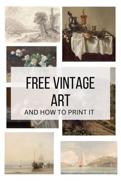 Free printable vintage art and how to print it Cottage Kitchen Wall Art, French Farmhouse Wall Art, Free Oil Painting Printables, Free Vintage Landscape Printables, Free Printable Wall Art Vintage Bathroom, Free Vintage Kitchen Printables, Vintage Pictures Printable Free Images, Vintage Floral Art Prints, French Cottage Wall Decor