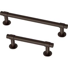 two dark bronze handles on white background