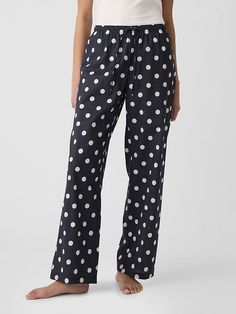 Smooth poplin sleep pants. Drawcord ties at elasticized waist. Select styles have allover print or stripes. #793269 Pyjama Bottoms, Sleep Pants, Pj Pants, Sleepwear & Loungewear, Men Boys, Black Polka Dot, The Gap, Pajamas Women, Le Point