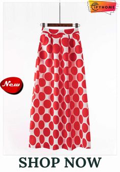 Elegant French Style Retro High Waist Polka Dot Maxi Skirt Polka Dot Lined Skirt Bottoms For Spring, Casual Long Polka Dot Skirt, Polka Dot Long Skirt For Spring, Spring Polka Dot Long Skirt, Summer Polka Dot Skirt With Elastic Waistband, Spring Skirt With Polka Dot Pattern And Elastic Waistband, Polka Dot Casual Party Bottoms, Casual Polka Dot Party Bottoms, Casual Polka Dot Bottoms For Party